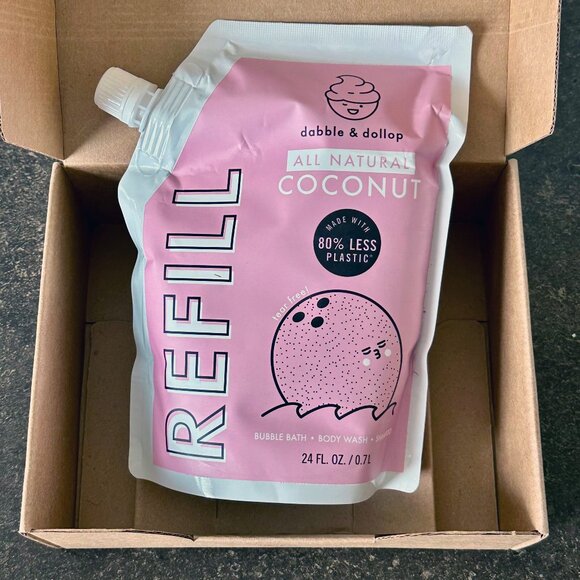 🫧 Dabble & Dollop 3-in-1 Coconut Bubble Bath, Body Wash & Shampoo Refill ~ NIB! - Picture 4 of 6